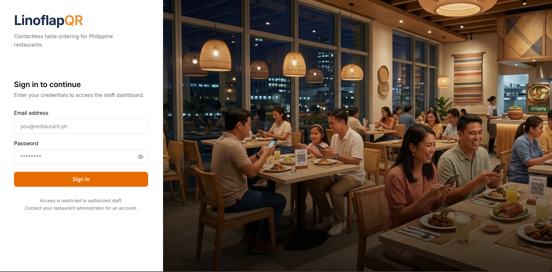 LinoflapQR - Contactless Table Ordering System